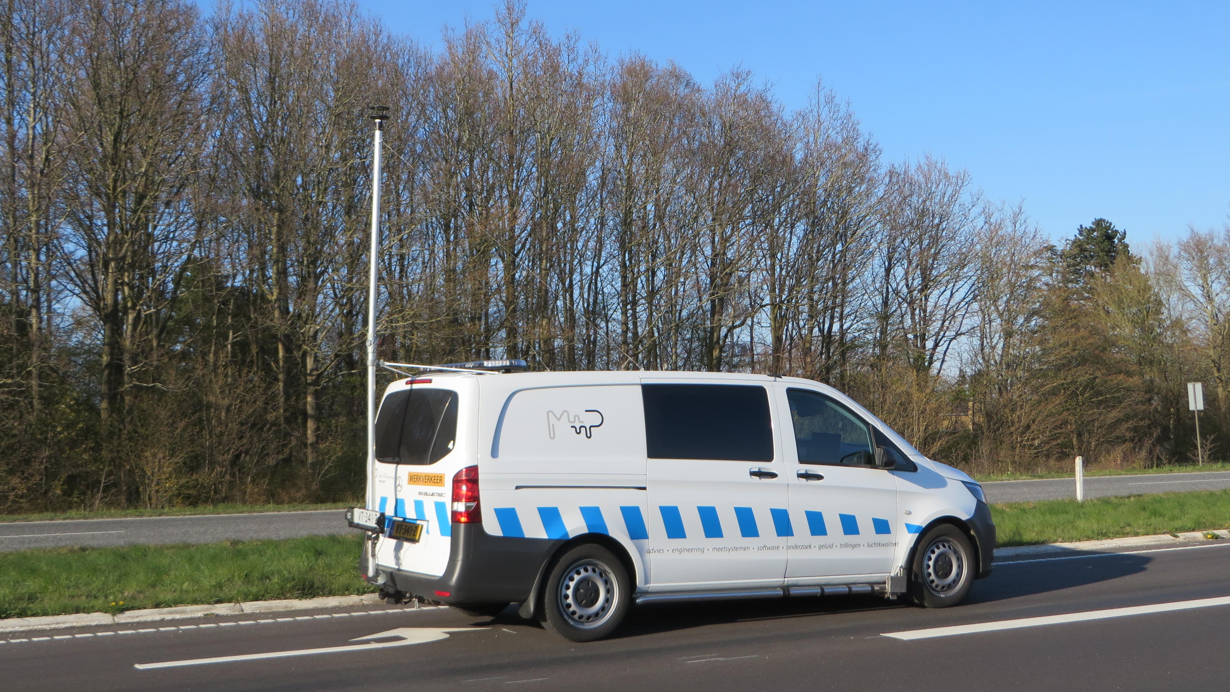 Meetvoertuig op de weg