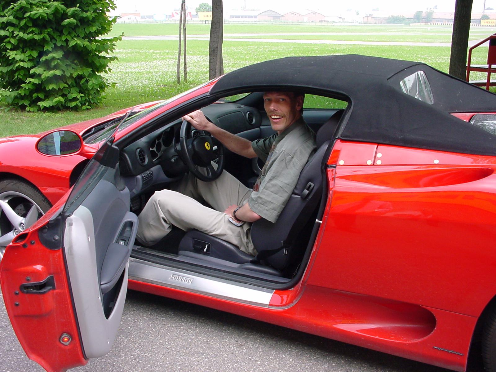 Erik in red ferrari